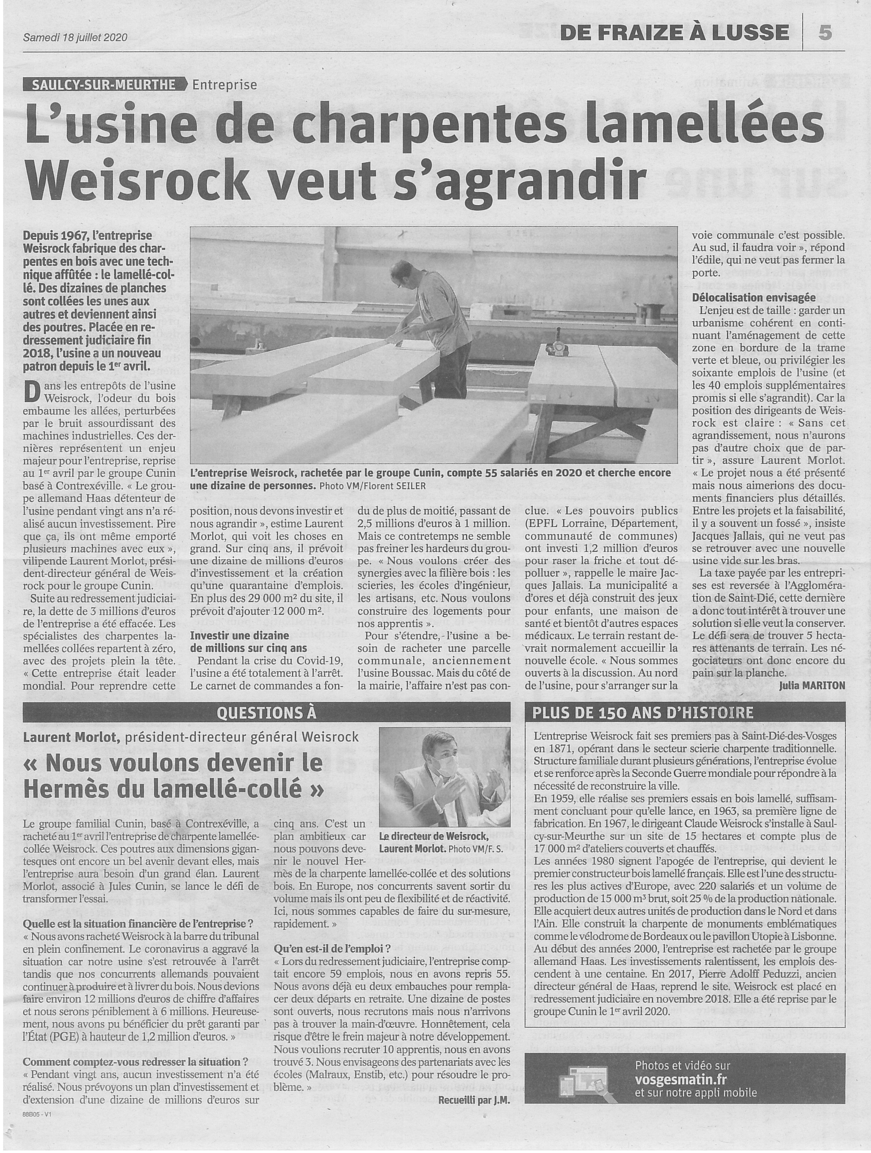 Article 18/07/2020 Vosges Matin